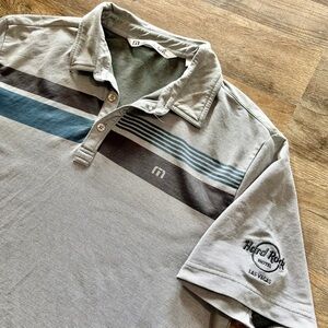 Travis Mathew Private Dock Golf Polo Gray Hard Rock Las Vegas Logo Mens Large
